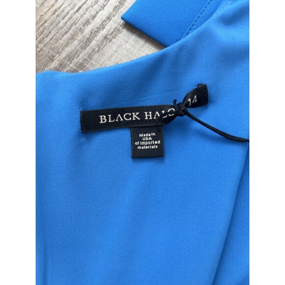NWT Black Halo Womens Jackie O Blue Sheath Dress Size 14 Midi Celebrity Stretch - Picture 8 of 16